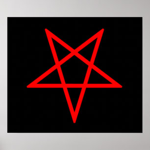 Póster Pentagram Rojo Invertido
