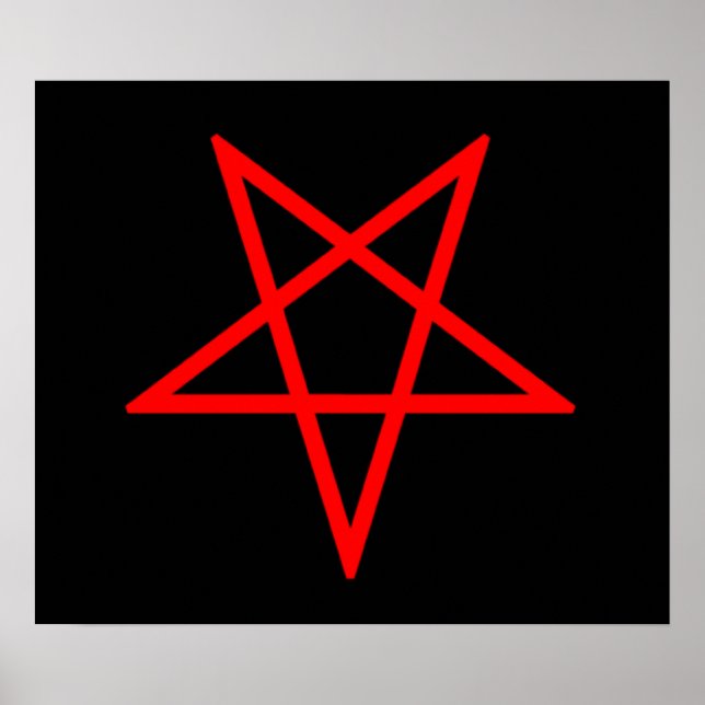 Póster Pentagram Rojo Invertido (Frente)