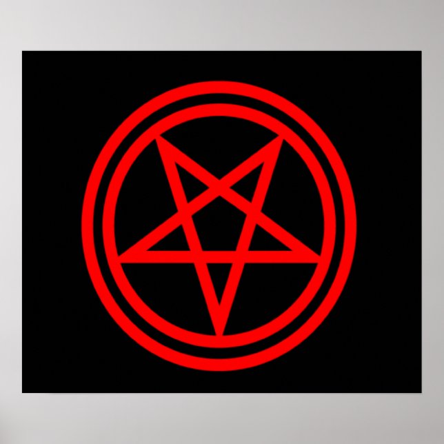 Póster Pentagram Rojo Invertido (Frente)