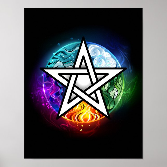 Póster Pentagrama de Wiccan (Frente)