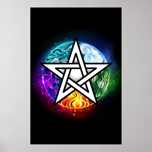 Póster Pentagrama de Wiccan (Frente)
