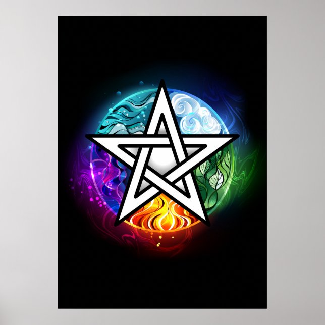Póster Pentagrama de Wiccan (Frente)
