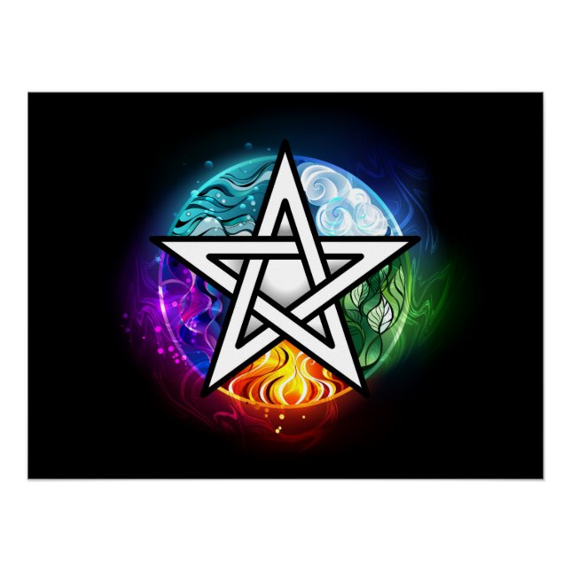 Póster Pentagrama de Wiccan (Anverso)