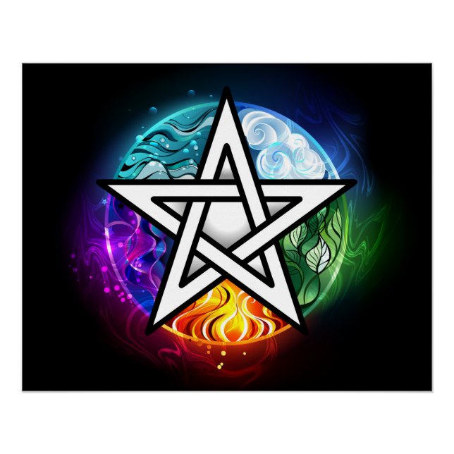 Póster Pentagrama de Wiccan (Anverso)