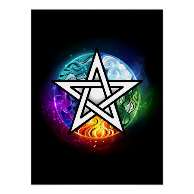 Póster Pentagrama de Wiccan (Anverso)