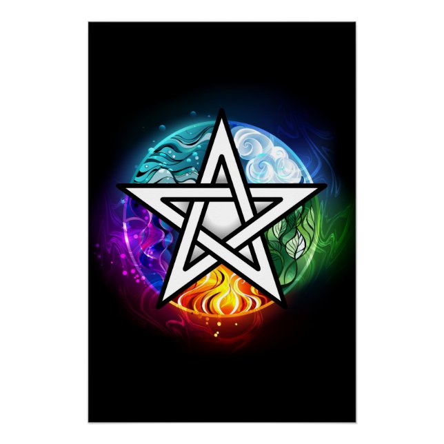 Póster Pentagrama de Wiccan (Anverso)