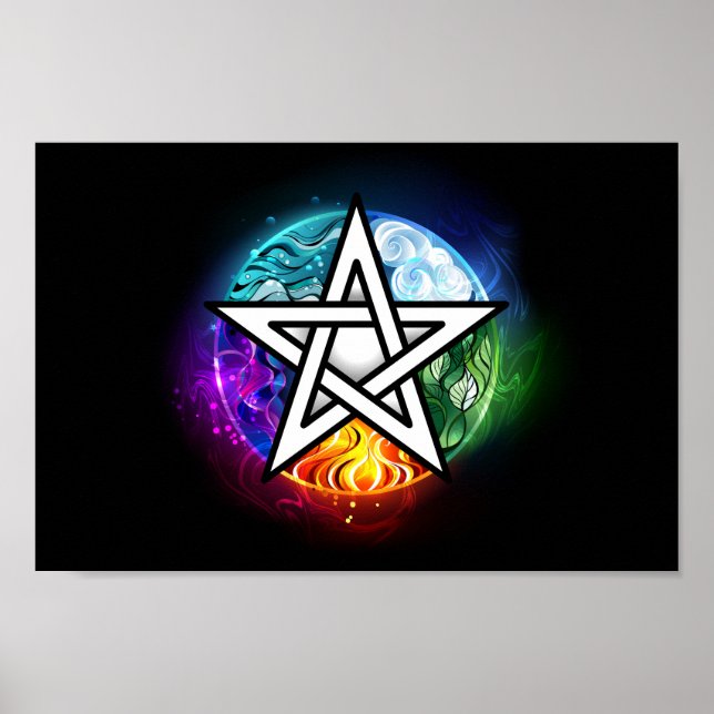 Póster Pentagrama de Wiccan (Frente)