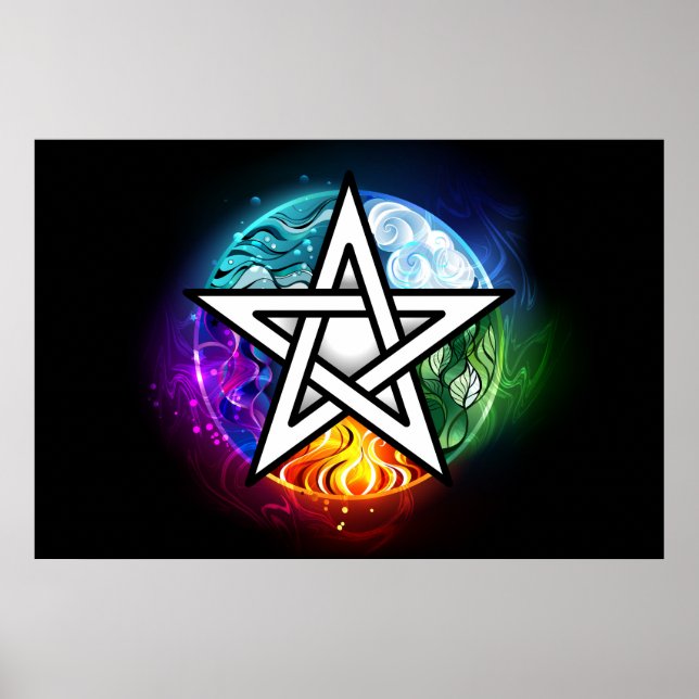 Póster Pentagrama de Wiccan (Frente)