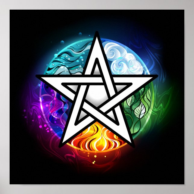 Póster Pentagrama de Wiccan (Frente)