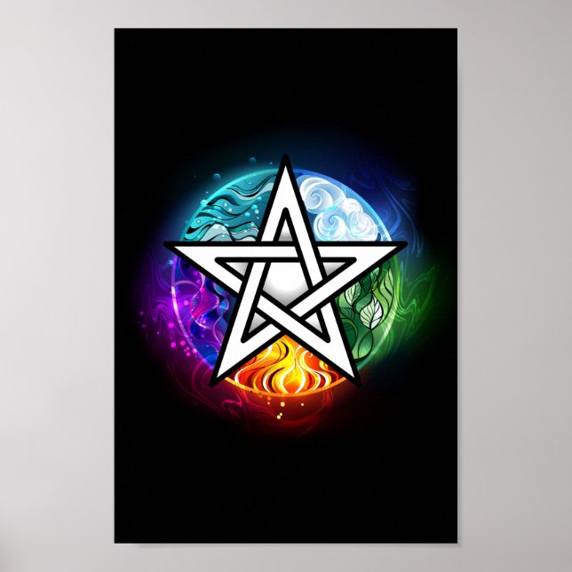 Póster Pentagrama de Wiccan (Frente)