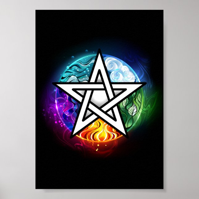 Póster Pentagrama de Wiccan (Frente)