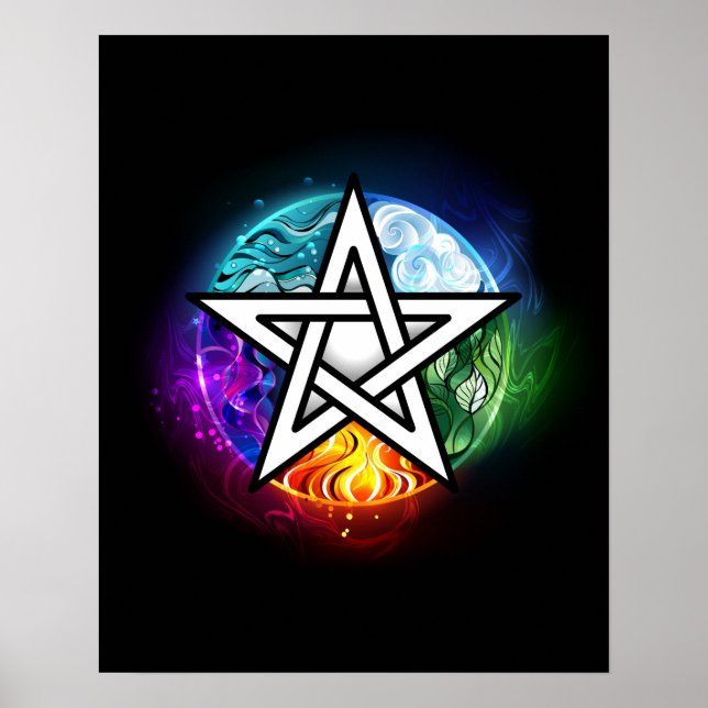 Póster Pentagrama de Wiccan (Frente)