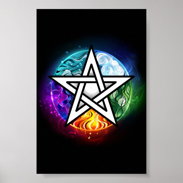 Póster Pentagrama de Wiccan (Frente)