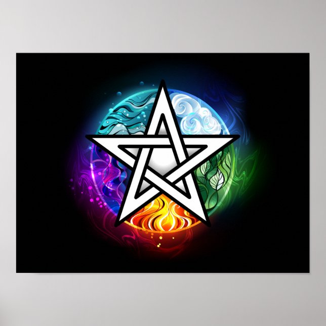 Póster Pentagrama de Wiccan (Frente)