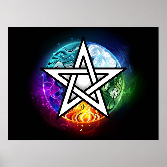 Póster Pentagrama de Wiccan (Frente)