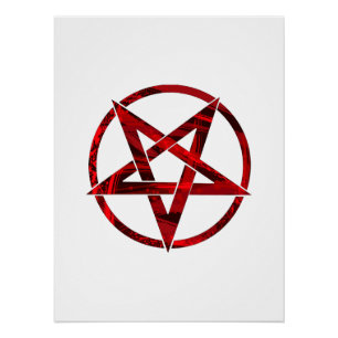 Póster Pentagrama del Diablo Rojo