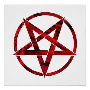 Póster Pentagrama del Diablo Rojo