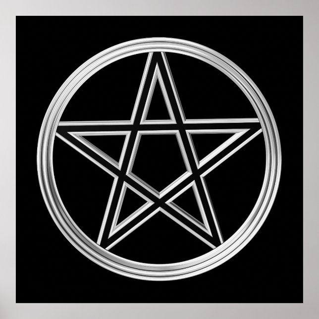 Póster Pentagrama plateado (Frente)