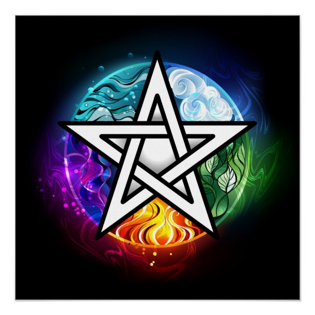 Póster pentagrama wiccano (Anverso)