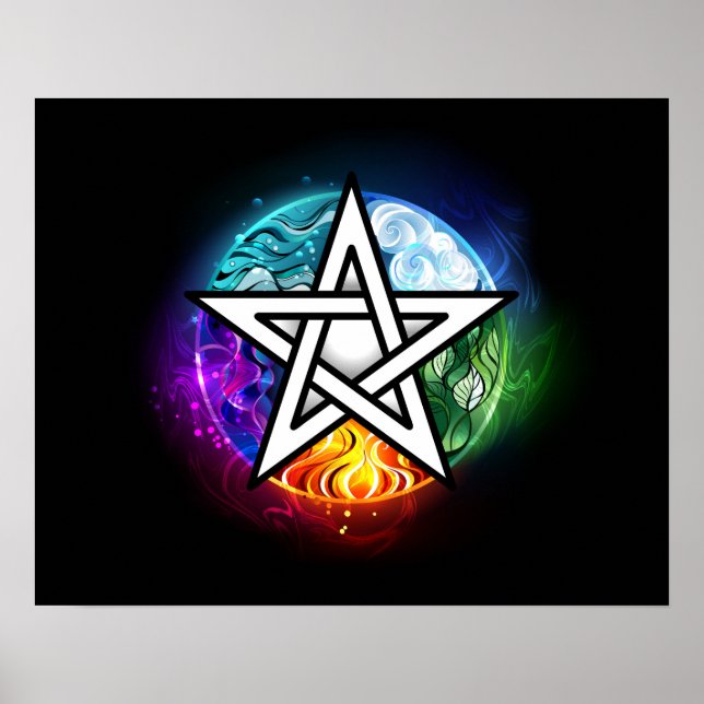 Póster pentagrama wiccano (Frente)