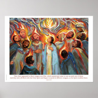 Póster Pentecostés Lenguas del Poster del fuego