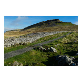 Póster Penyghent visto desde el sendero que conduce