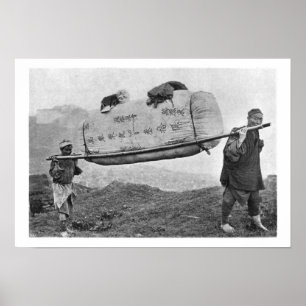 Póster Peones que llevan el algodón, 1901 (foto de b/w)