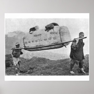 Póster Peones que llevan el algodón, 1901 (foto de b/w)