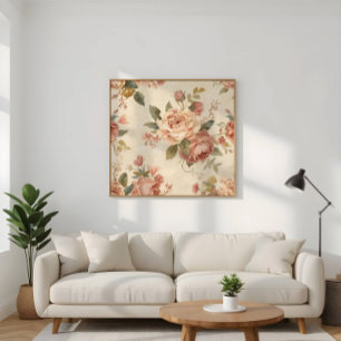 Póster Peonía Romántica & Jardín Antiguo de Rosas