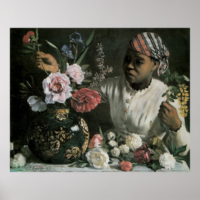 Póster Peonías africanas de Frederic Bazille, flores (Frente)