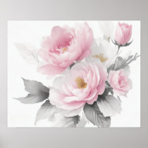 Peonías rosadas al acuarela