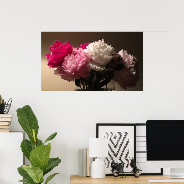 Póster Peonies, (Oficina en casa)