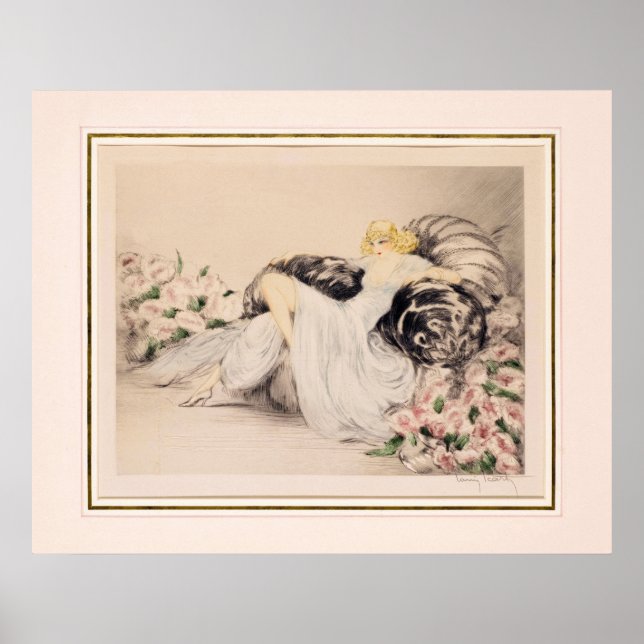 Póster Peonies, 1935 por Louis Icart (Frente)