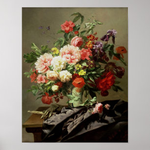 Póster Peonies, amapolas y rosas, 1849