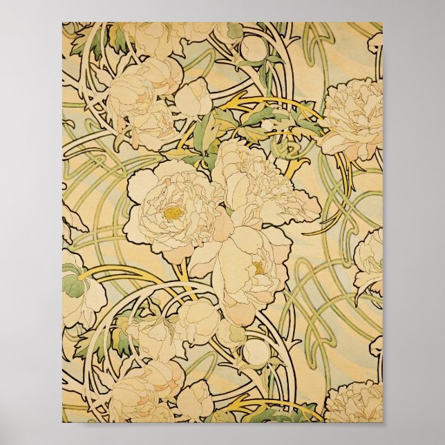 Póster Peonies c1897 (Frente)