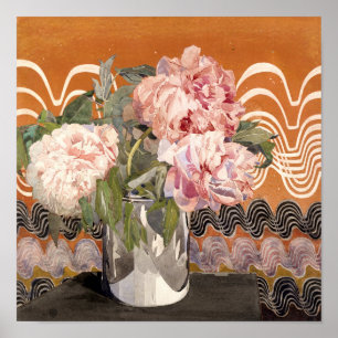 Póster Peonies de Charles Rennie Mackintosh (1920)