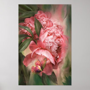 Póster Peonies de verano - Melón - Poster de arte/Imprimi