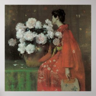 Póster Peonies de William Merritt Chase, Bella Artes de V