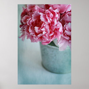 Póster Peonies en la mesa