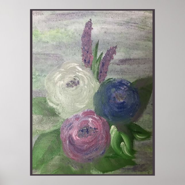 Póster Peonies & Hollyhocks Print, Poster (Frente)
