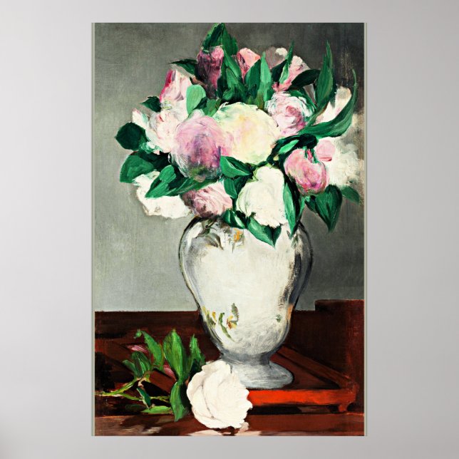 Póster Peonies, la famosa pintura de Edouard Manet (Frente)