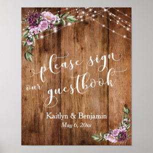 Póster Peonies, Madera Y Luces Por Favor Rótulo Nuestro L