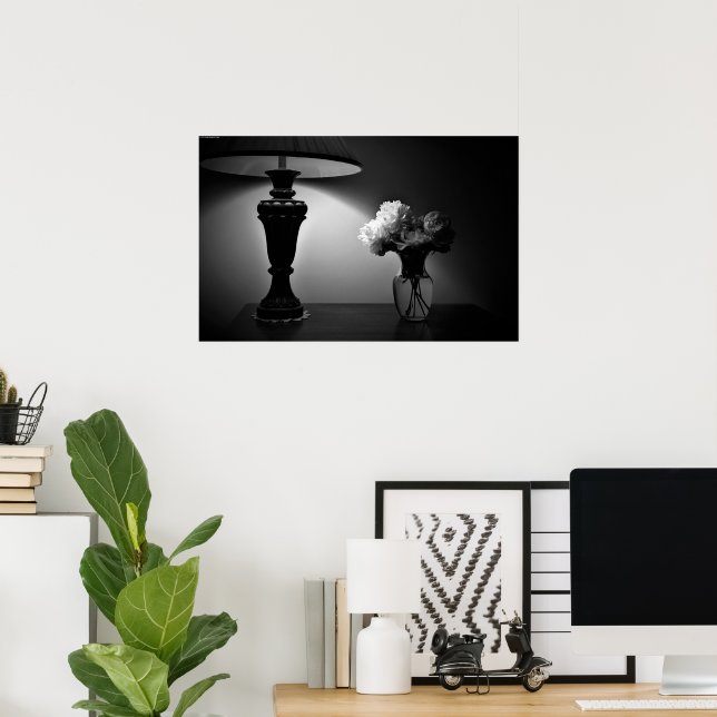 Póster Peonies - noir, (Oficina en casa)