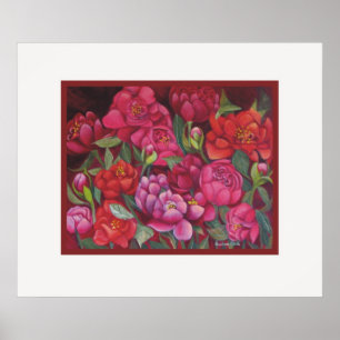 Póster Peonies rosados