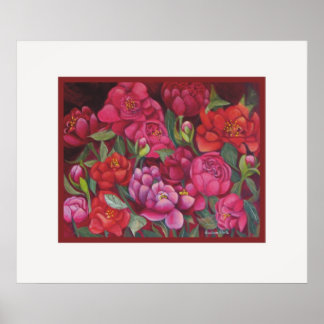 Póster Peonies rosados