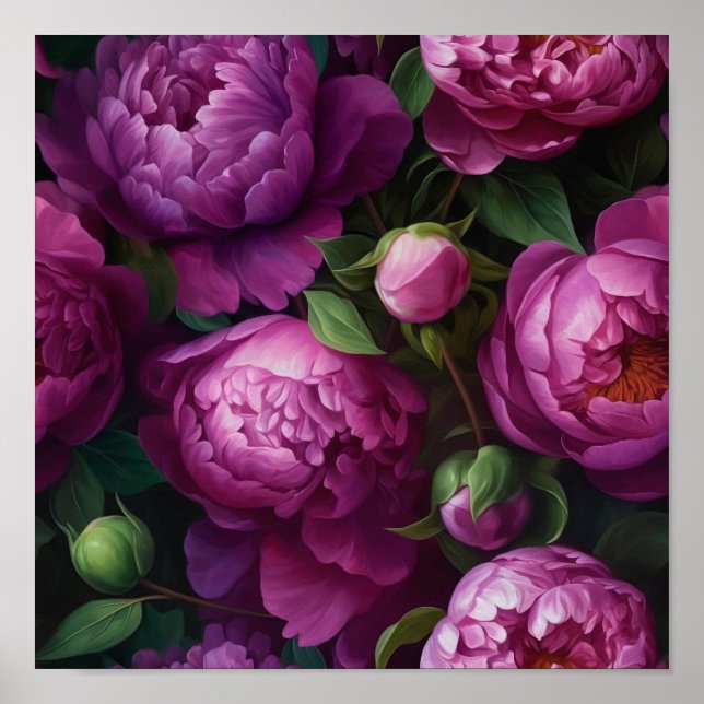 Póster Peony Floral Art (Frente)