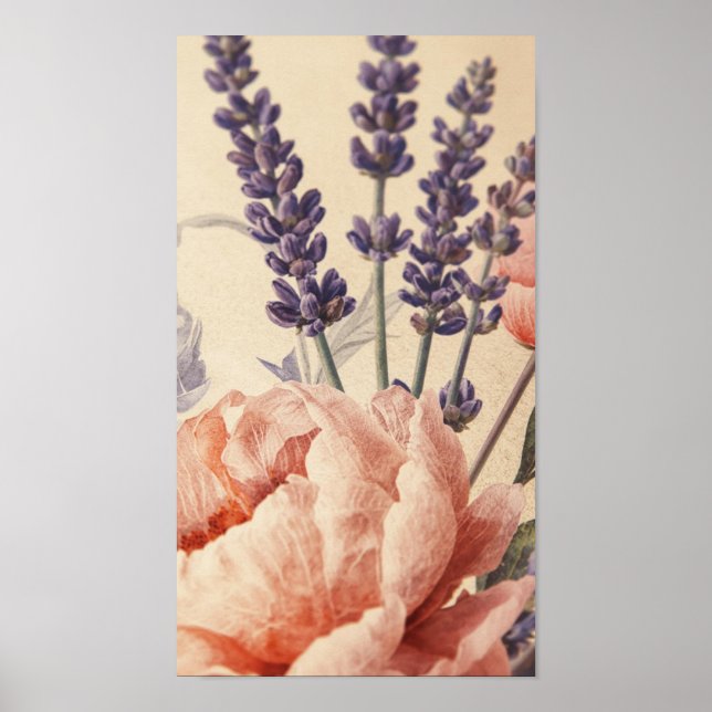 Póster Peony & Lavender Harmony (Frente)