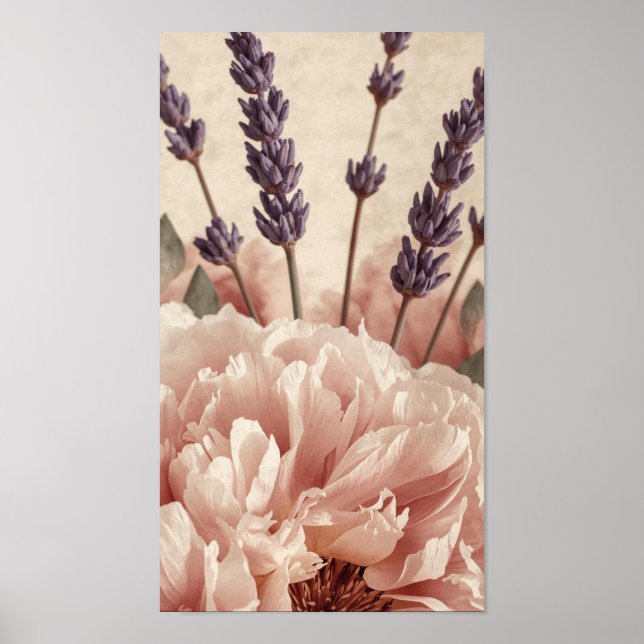 Póster Peony & Lavender Harmony (Frente)