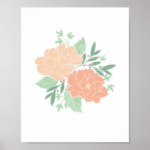 Póster Peony Peonies Floral Boho Flower Print 