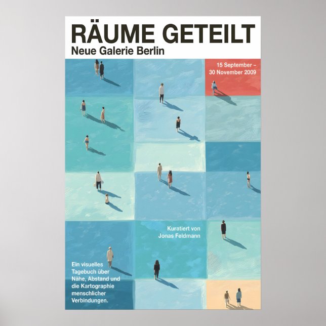 Póster People in Grid Spaces Poster - Modern German (Frente)